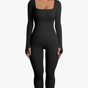 Women’s black long sleeve jumpsuit